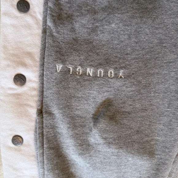 YoungLA 225 Snap-Off Joggers Mens Large Gray White Tear Away Sweatpants YLA2204 - Picture 7 of 9